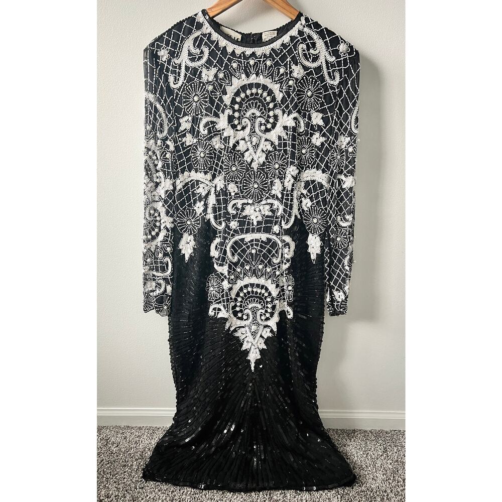 Vintage Swee Lo women's art deco evening dress size medium